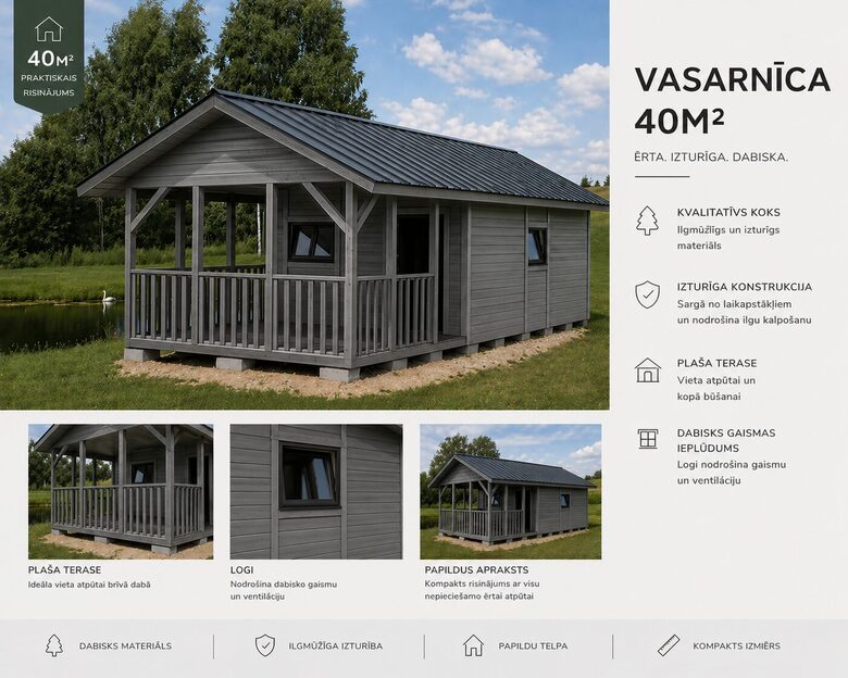 Vasarnīca ar terasi, 4x10m