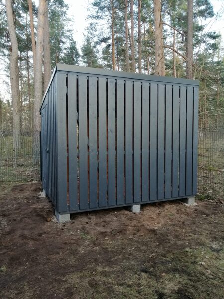 Malkas novietne/ šķūnis ar grīdu malkas glabāšanai un žāvēšanai, 2.5x3m