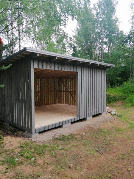 Šķūnītis ar grīdu, vaļējs, 4x5m